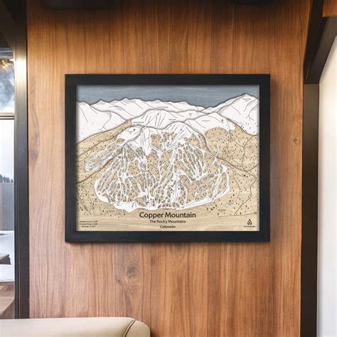Copper Mountain, CO Ski Trail Map | 3D Wood Mountain Art