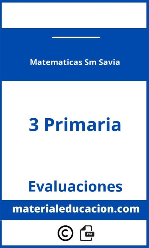 Evaluacion Matematicas 3 Primaria Sm Savia Pdf