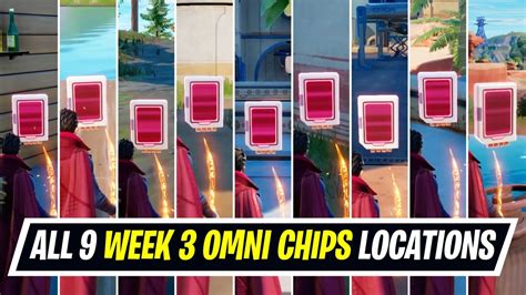 Fortnite All 9 Week 3 Omni Chips Collect Omni Chips At Camp Cuddle Sanctuary Synapse Station