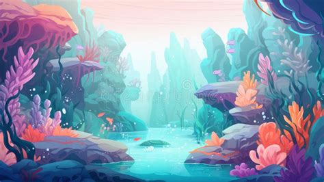 Dive Into A Whimsical Underwater World With Vibrant Marine Life Exotic