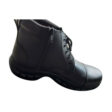 Men Leather Zipper High Ankle Safety Shoe For Industrial Size 9 At