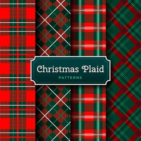 Free Vector Flat Christmas Plaid Patterns Collection