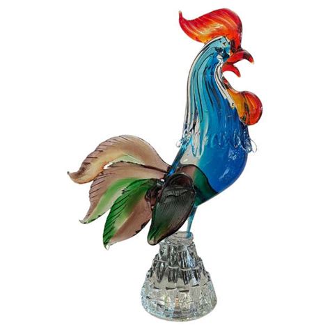 Large Polychrome Murano Glass Rooster Italy 1970s For Sale At 1stdibs