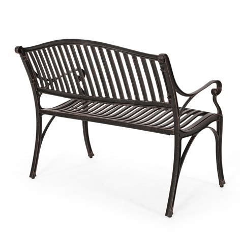 Stassi Outdoor Traditional Cast Aluminum Bench – GDFStudio