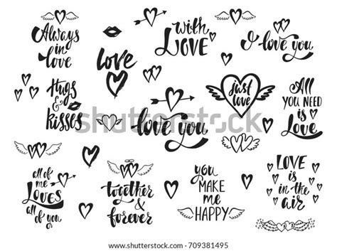 Vector Set Hand Drawn Lettering Phrases Stock Vector Royalty Free