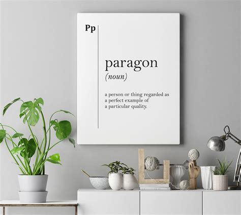 Paragon Definition Canvas Print Paragon Poster Perfectionist | Etsy