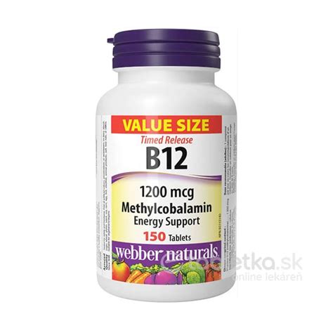 Webber Naturals Vitamín B12 1200mcg S Postupným Uvoľňovaním 150tbl