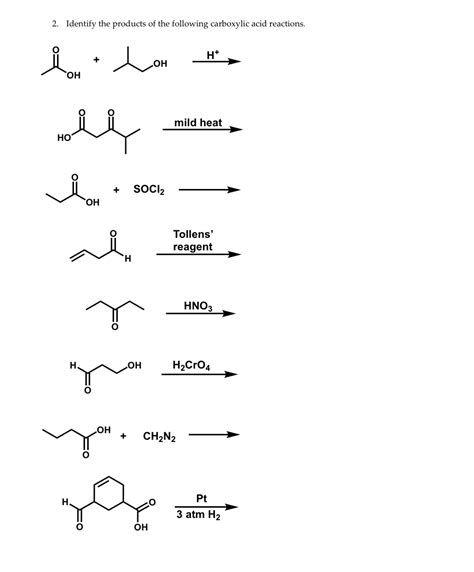 Solved Identify the products of the following carboxylic | Chegg.com