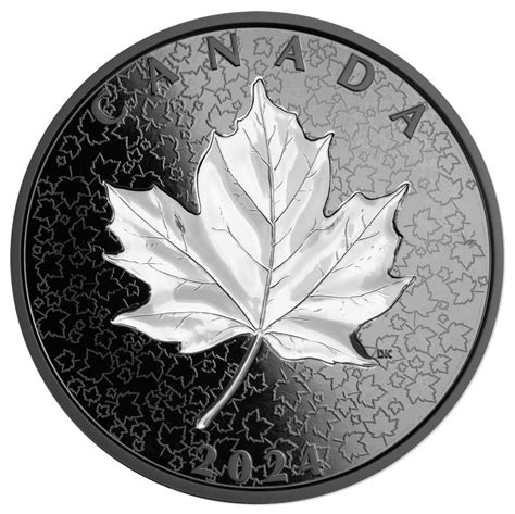 Dollar Maple Leaf Leaves In Motion Incuse Black Rhodium Plating