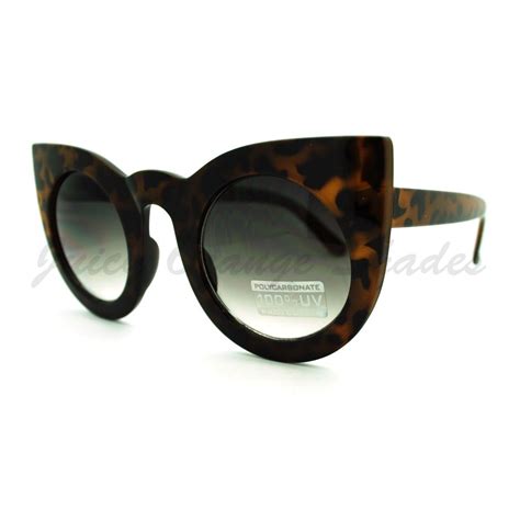 Oversized Round Cateye Sunglasses Womens Vintage Retro Eyewear Ebay