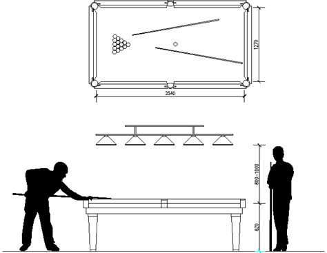 Download Free Billiard Table Cad Block - Cadbull