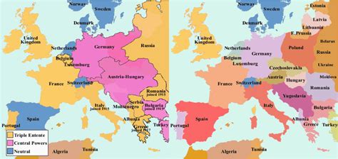 Map Of Europe before Ww1 and after – secretmuseum