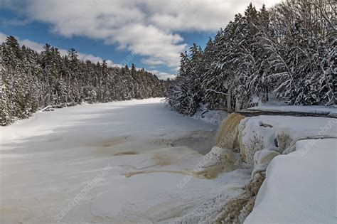 Tahquamenon Falls In Winter Michigan USA Stock Image C046 5446