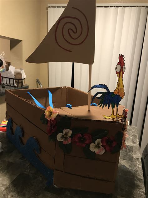 Cardboard Box Parade Cardboard Boat Birthday Party Moana Birthday Party