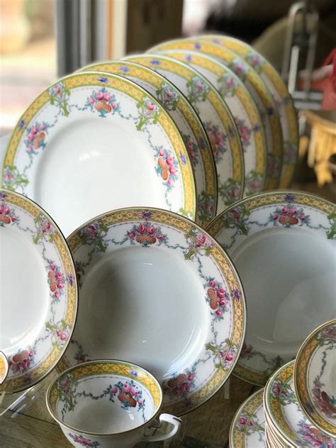 42pc Royal Worcester Dinnerware Set For 6 Hand Painted Etsy