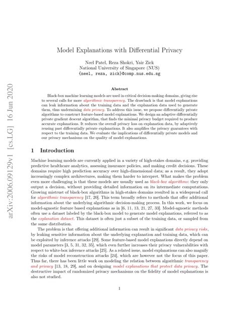 Model Explanations With Differential Privacy Deepai