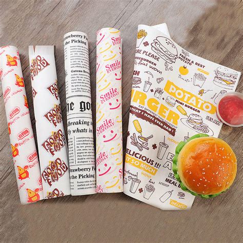 Custom Sandwich Packaging Tissue Paper Burger Greaseproof Shawarma Food