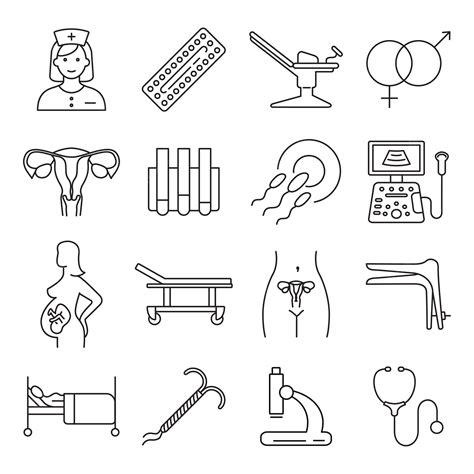 Premium Vector Vector Gynecology Symbols Icon Set