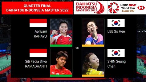 Apriyani Siti Fadia Vs Lee So Hee Shin Seung Chan Indonesia Master