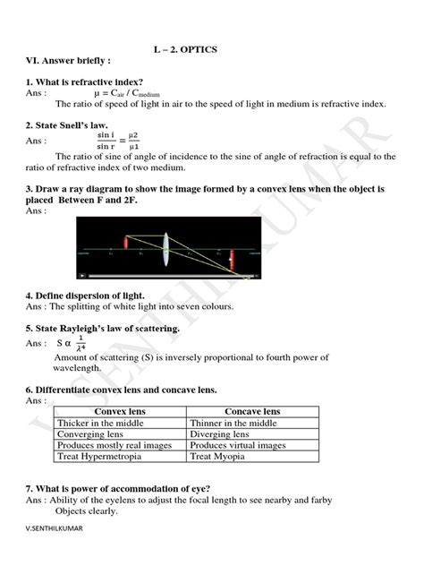 Optics Notes Download Free Pdf Optics Refraction