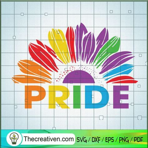 Pride Sunflower Svg Lgbtq Pride Sunflower Svg Sunflower Rainbow Svg Premium And Original Svg