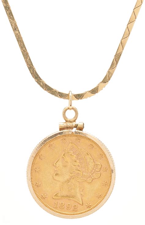 Lot 1110: $5 Dollar Liberty Gold Coin Necklace | Case Auctions