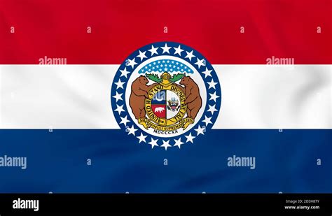 Missouri Waving Flag Missouri State Flag Background Texturevector