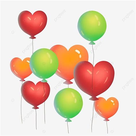 Heart Shaped Balloons Clipart Transparent Background Heart Shaped