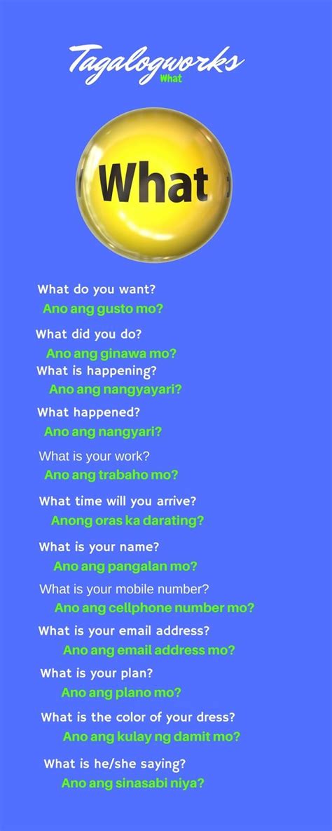 Asking Questions In Tagalog Tagalog Words Filipino Words Tagalog