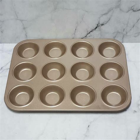 Jual Mini Muffin 12s Baking Pan Loyang Sekat Bulat Tanpa Sambungan Di