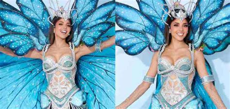 Luciana Fuster deslumbró con traje típico de mariposa amazónica en el