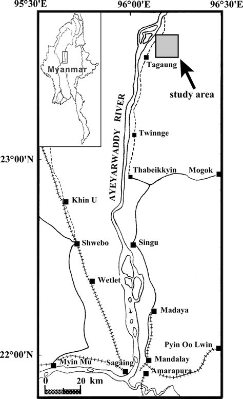 Location Map Of The Tagaung Taung Area Myanmar Download Scientific