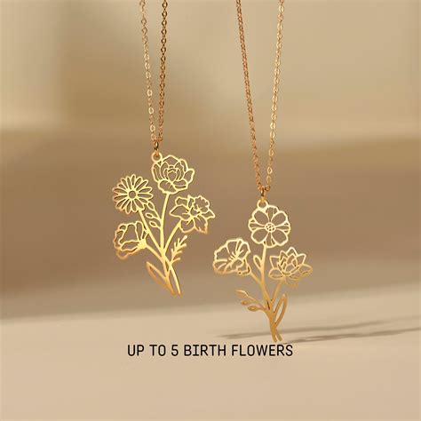 birthday flower necklace