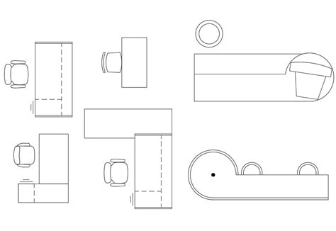 Office Work Desk Top View Furniture Design Dwg File Cadbull