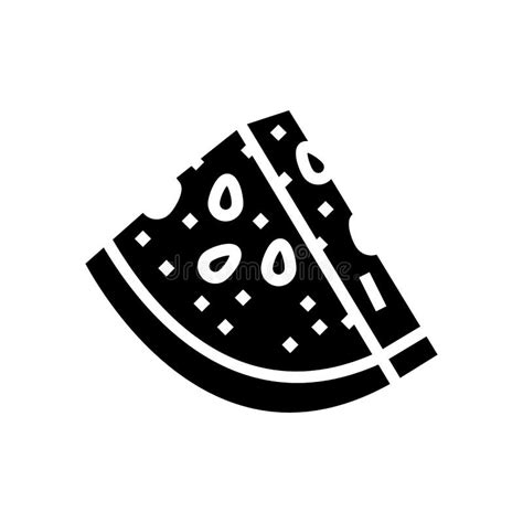 Watermelon Slice Triangular Glyph Icon Vector Illustration Stock