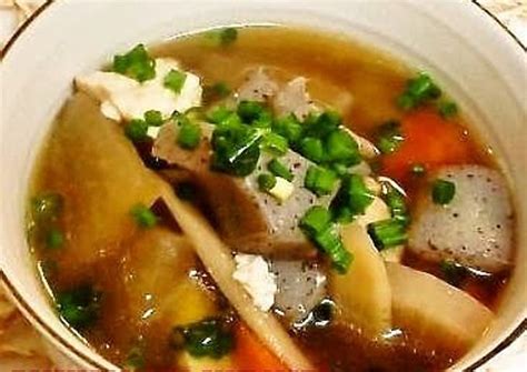 Kenchin Soup With Tofu Chicken Dried Shiitake Mushrooms Recipe By