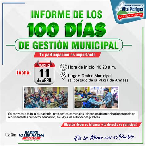 Informe De Los D As De Gesti N Municipal Mdap Noticias