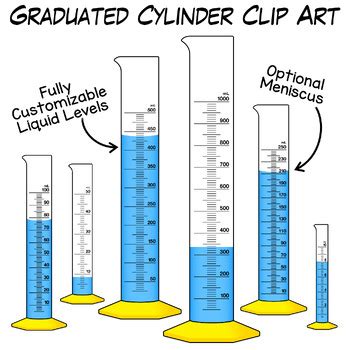 Graduated Cylinder Clip Art | Measuring Volume by Digital Classroom Clipart