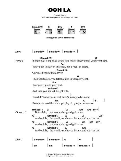 Ooh La by The Kooks - Guitar Chords/Lyrics - Guitar Instructor