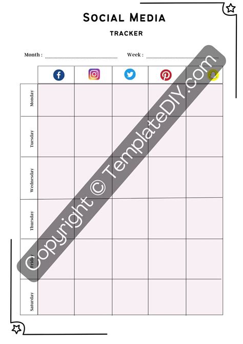 Social Media Tracking Template Printable In Pdf And Word In 2022 Social