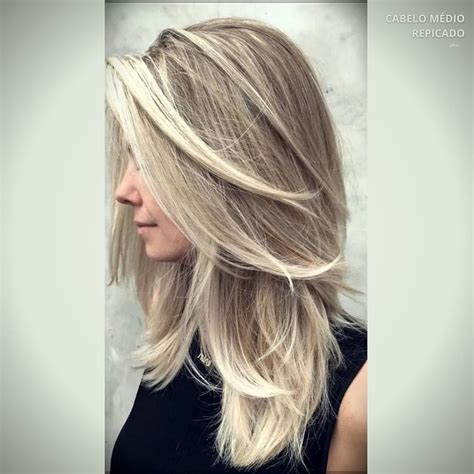 Corte V Repicado Medio - 70 ideias de corte cabelo feminino médio repicado (camadas) moderno