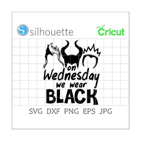 On Wednesdays We Wear Black Svg Halloween Svg Villains Svg B Inspire Uplift