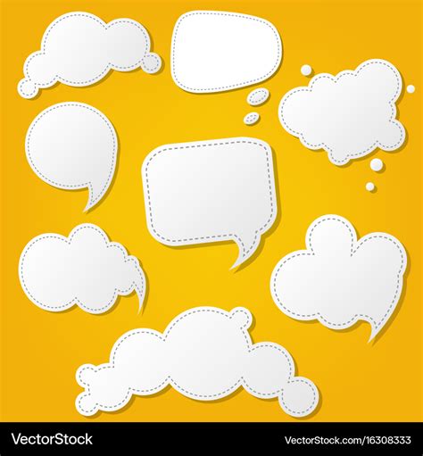 Speech Bubble Set With Yellow Background Vector Image