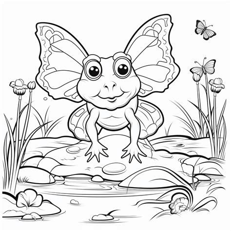 Teichfrosch Gr T Schmetterling Happycoloring Net