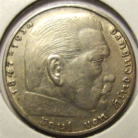 2 MARKI NIEMCY 1937 A PAUL VON HINDENBURG Ag 4 Poznań Licytacja