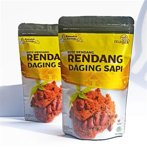 Jual Rendang Daging Sapi Netto 500 Gram Rendang Magek Khas Bukittinggi