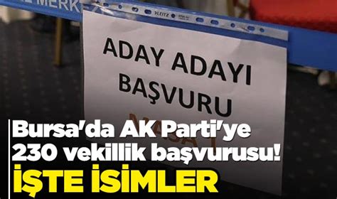 Te Ak Parti Nin Bursa Daki Aday Adaylar Tam Listesi G Ndem