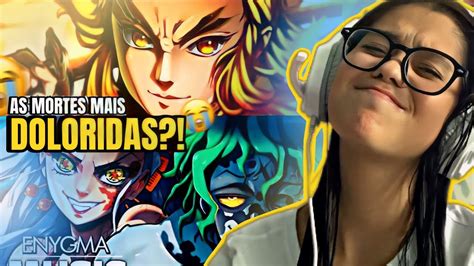 React X Pilar Das Chamas Rengoku E Lua Superior Daki E Gyutaro