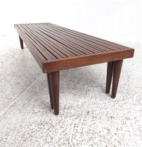 Mid Century Modern Expandable Slat Bench At 1stdibs Mid Century Expandable Slat Bench