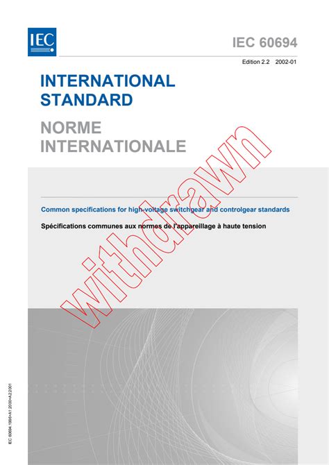 Iec Common Specifications For High Voltage Switchgear And